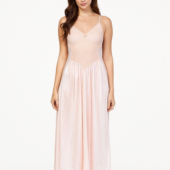 Frederick's of Hollywood Other - Frederick's of Hollywood Vintage Pale Pink Nylon Lace Nightgown Slip Dress